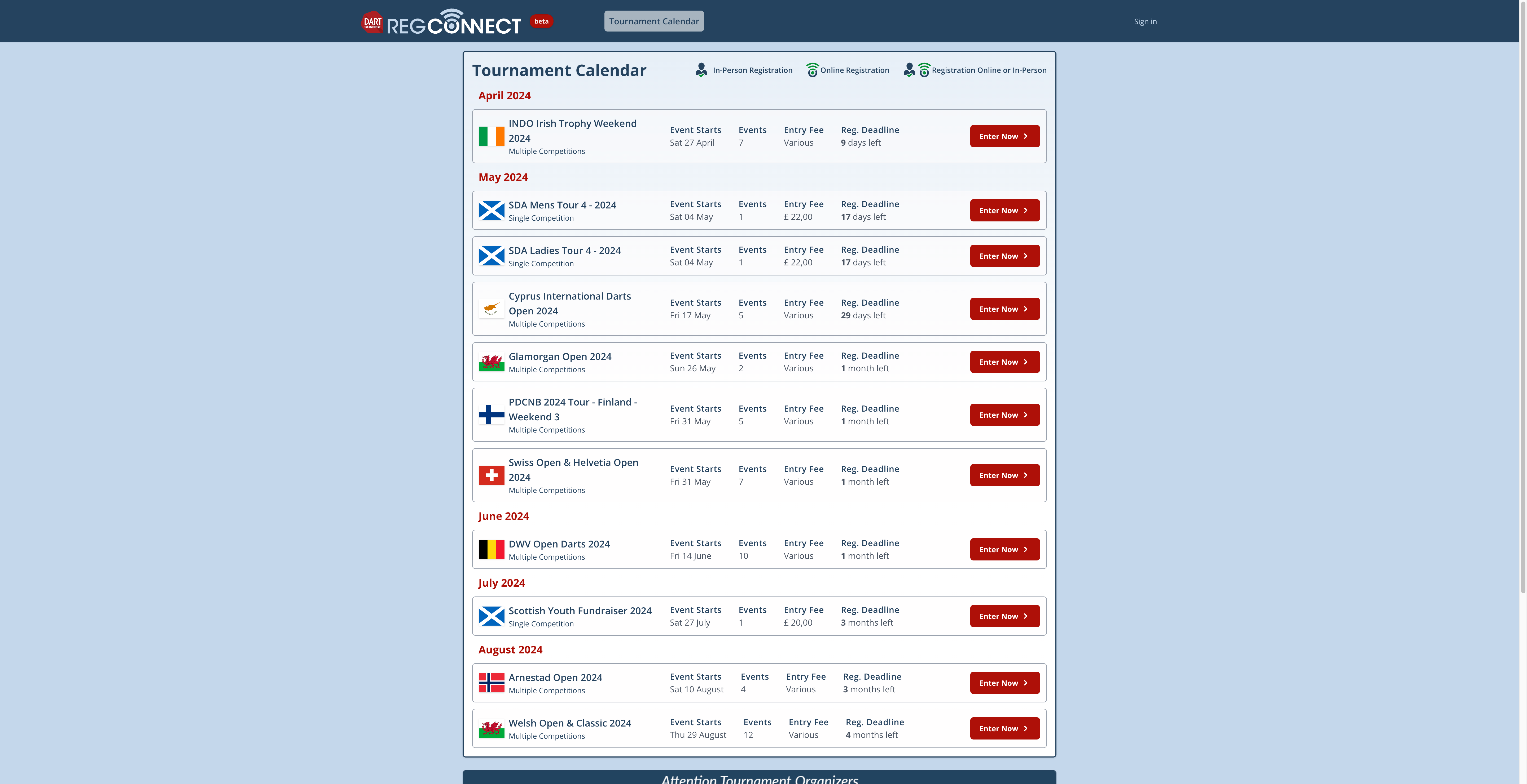 Tournament Registration Hub